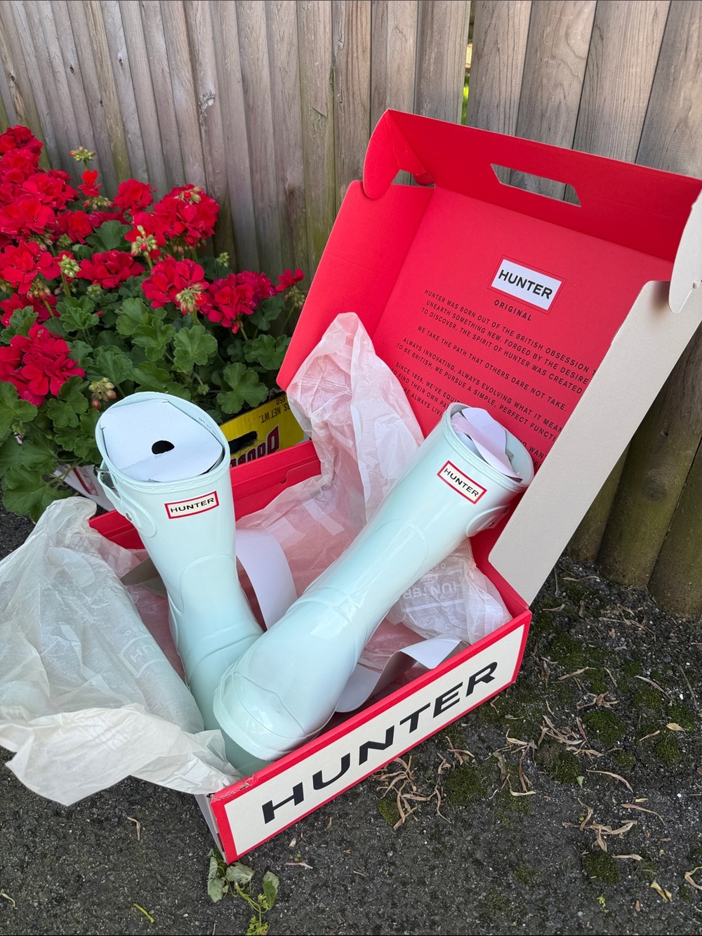 Hunter Light Mint Gloss Rain Boots - Women's